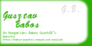 gusztav babos business card